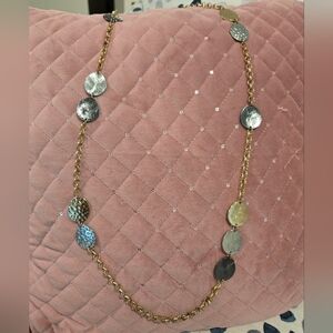 Ann Taylor Gold and Silver Disc Necklace